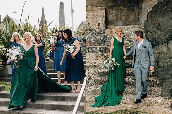 لباس رنگ سبز ساتن مناسب برای عروس