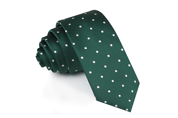 کراوات باریک سبز خالدار